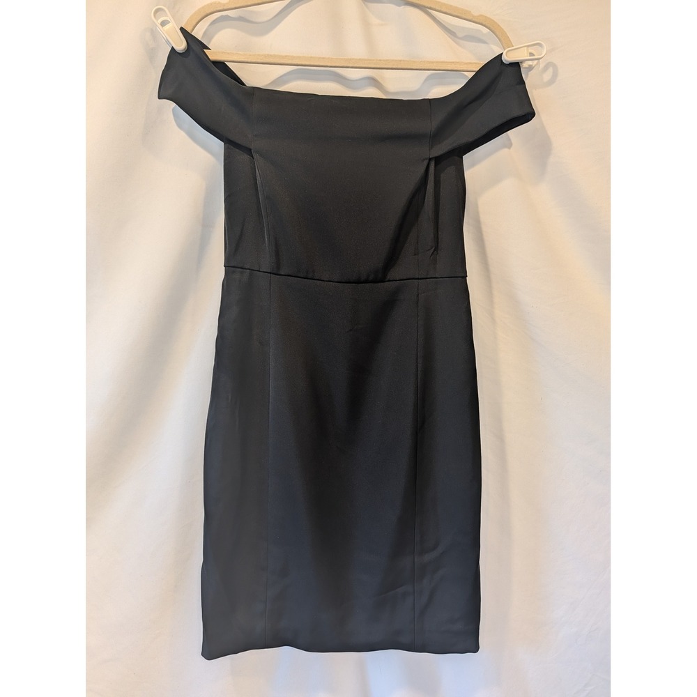 Rebecca Minkoff Diana Dress Black Off The Shoulder Mini Sheath Size 4 SP1665020A